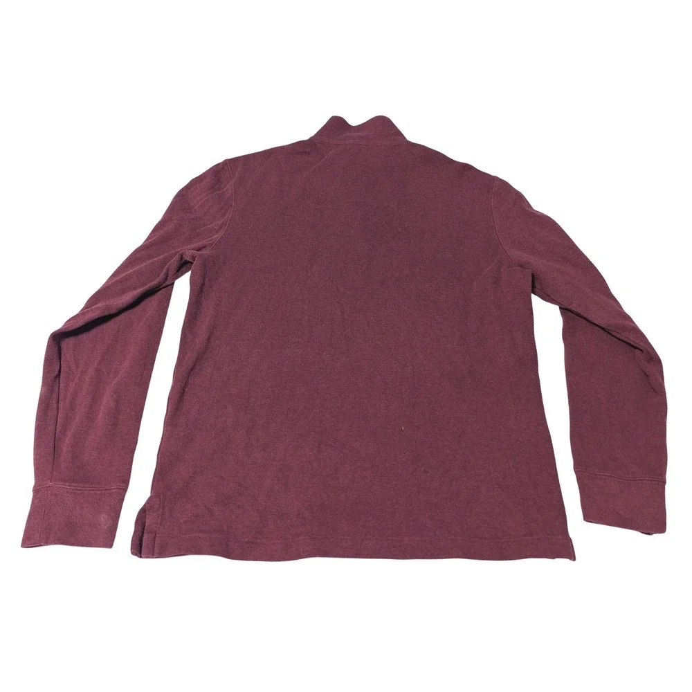 Polo Ralph Lauren Mens Small Estate Rib Quarter Zip Pullover Burgundy Maroon